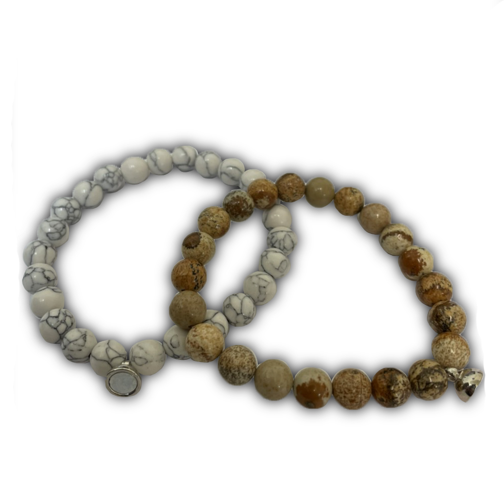 Brightside ® - 愛情磁吸連結手鍊-圖畫石、白松