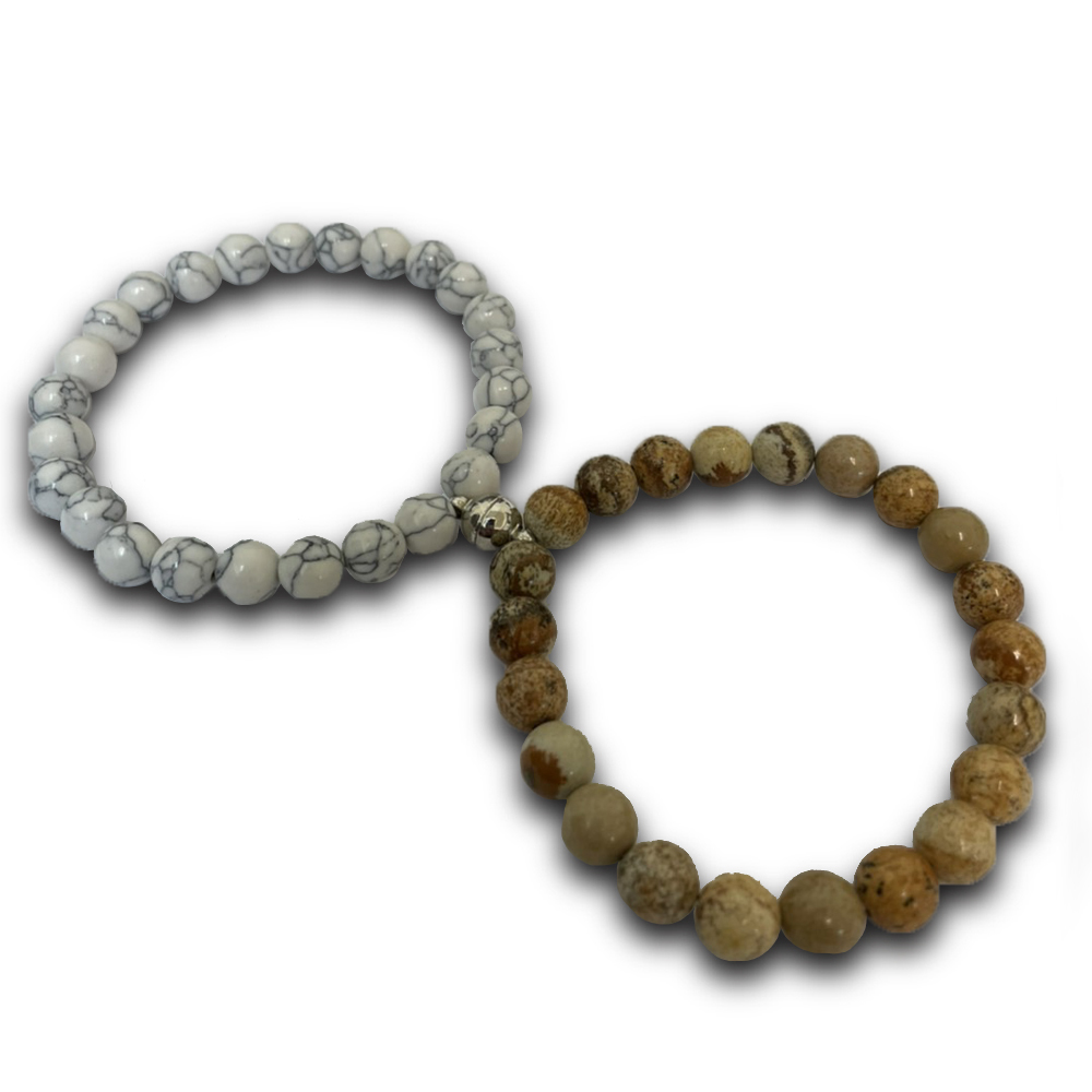 Brightside ® - 愛情磁吸連結手鍊-圖畫石、白松