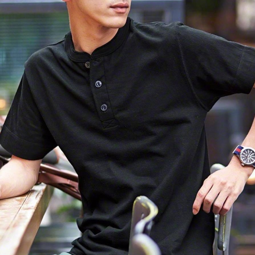 【一件免運】+【送小樹香片】日本United Athle 5.6oz.亨利領短Tee 鈕扣 素T 4色 UA5004  3500401