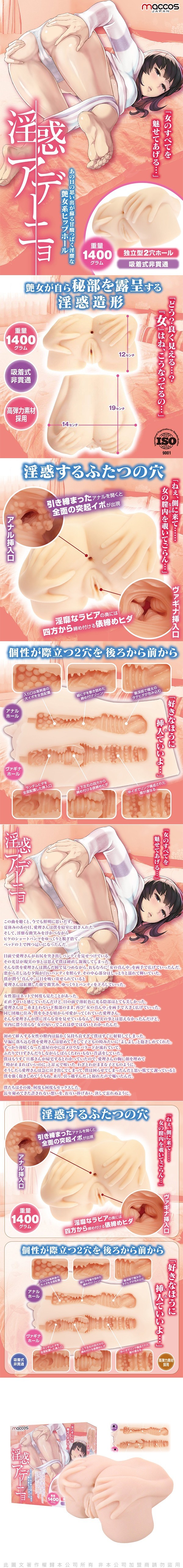 日本maccos 工口慾姐 後入式立體造型 雙陰臀倒模 雙穴通道 自慰器