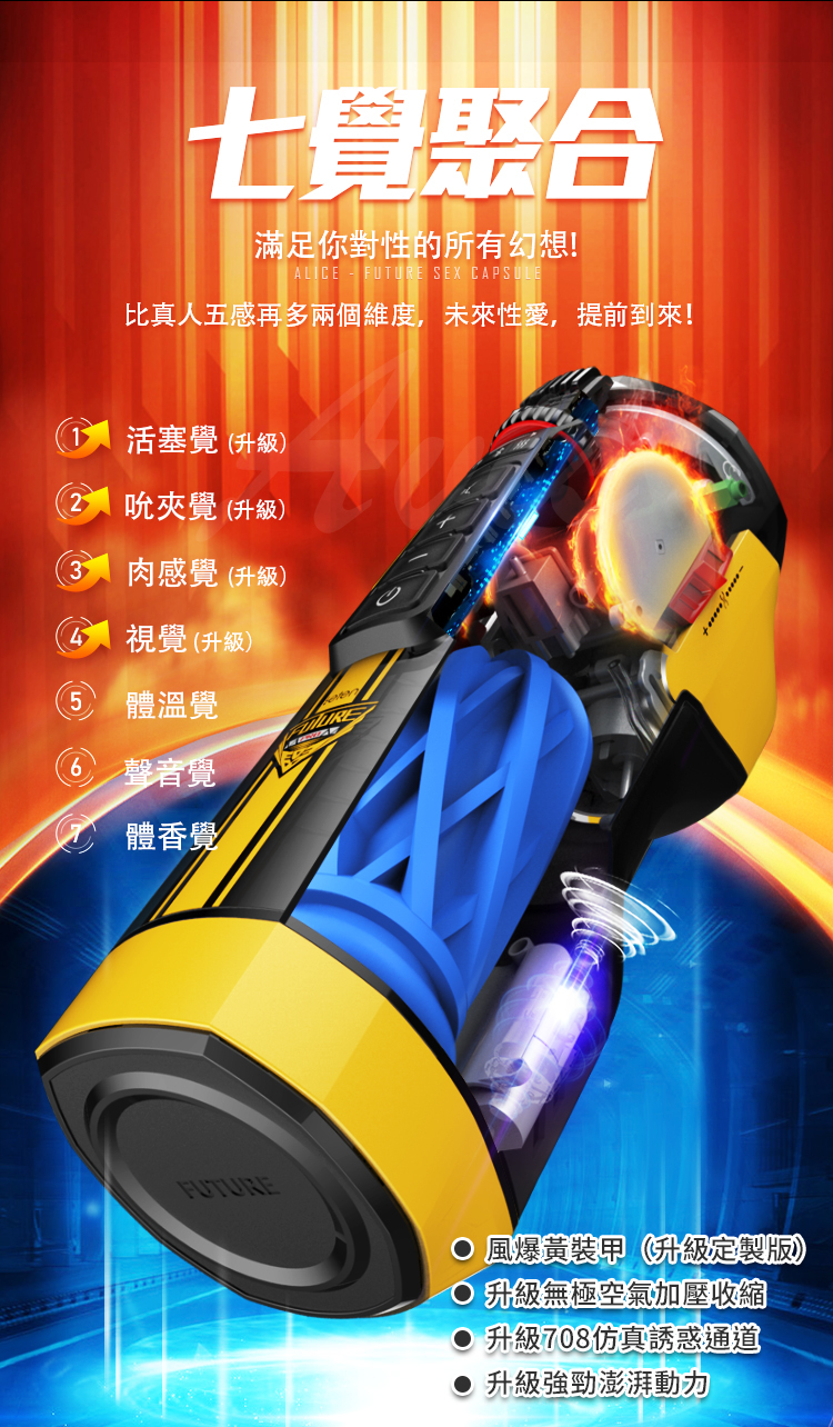 LETEN 708 PRO未來艙 黃金風暴訂製款 全自動伸縮抽插機