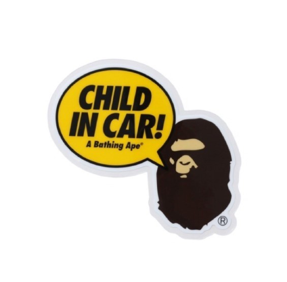 BAPE APE HEAD CHILD IN CAR STICKER 汽車 貼紙 標語 裝飾 現貨