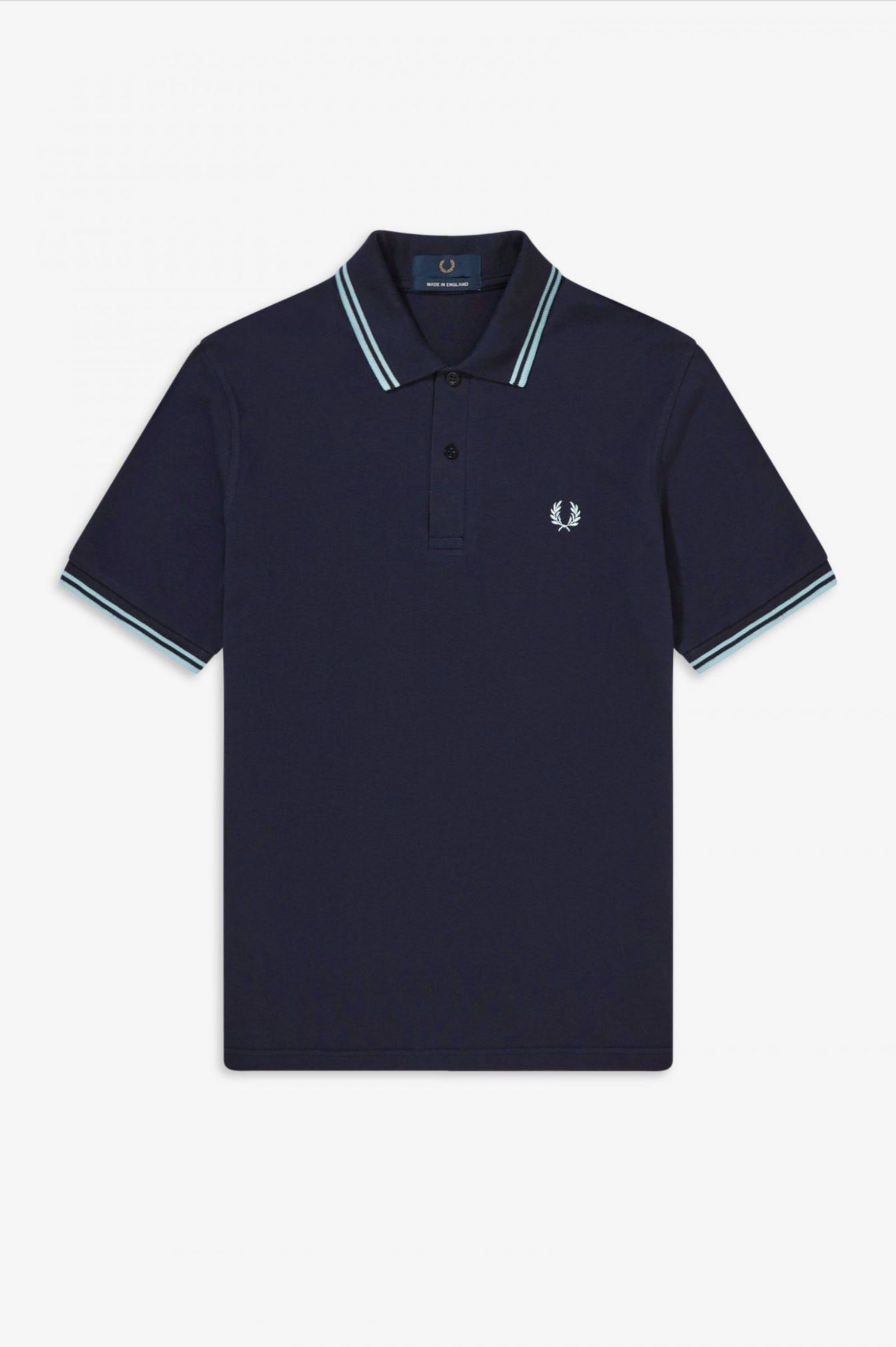 Fred Perry M12 英國製經典polo衫(水洗感深藍/冰藍)