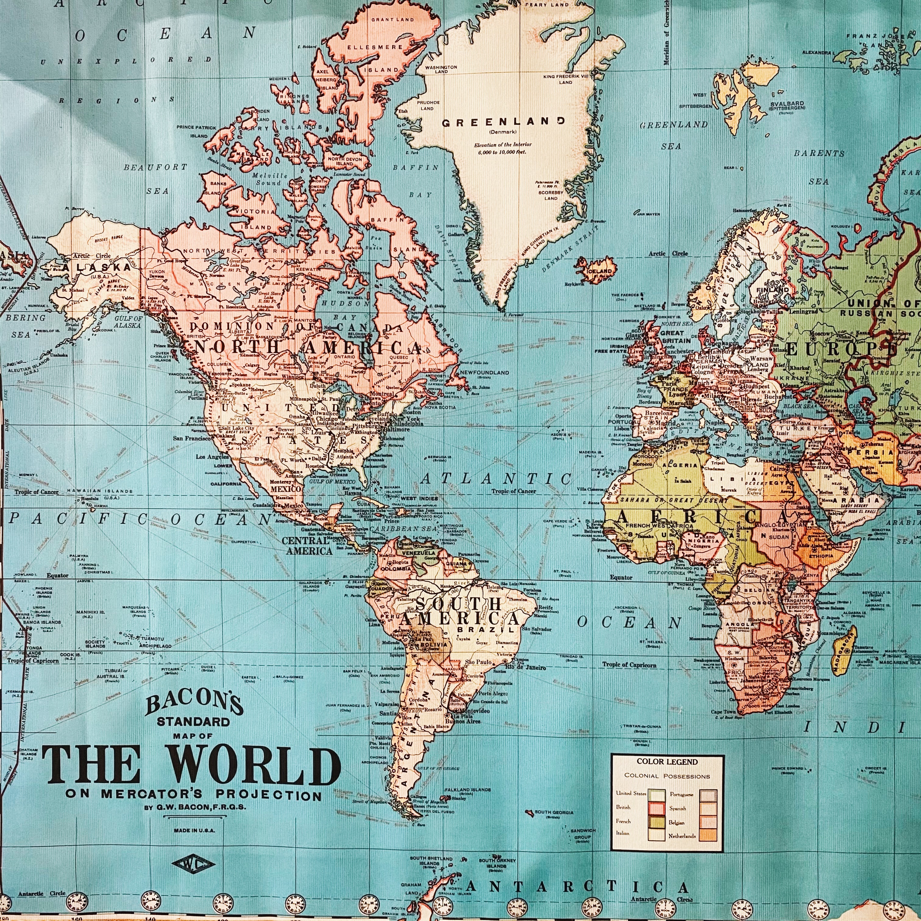 世界地圖 包裝紙/海報 ｜美國 Cavallini & Co.