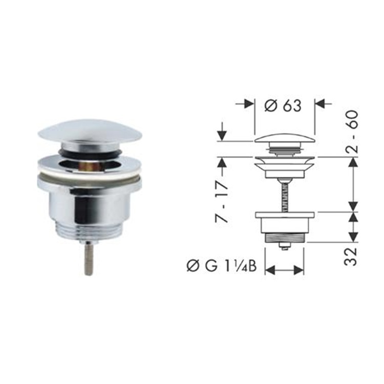 NX-5424 Click Clark Pop Up Waste for Washbasin