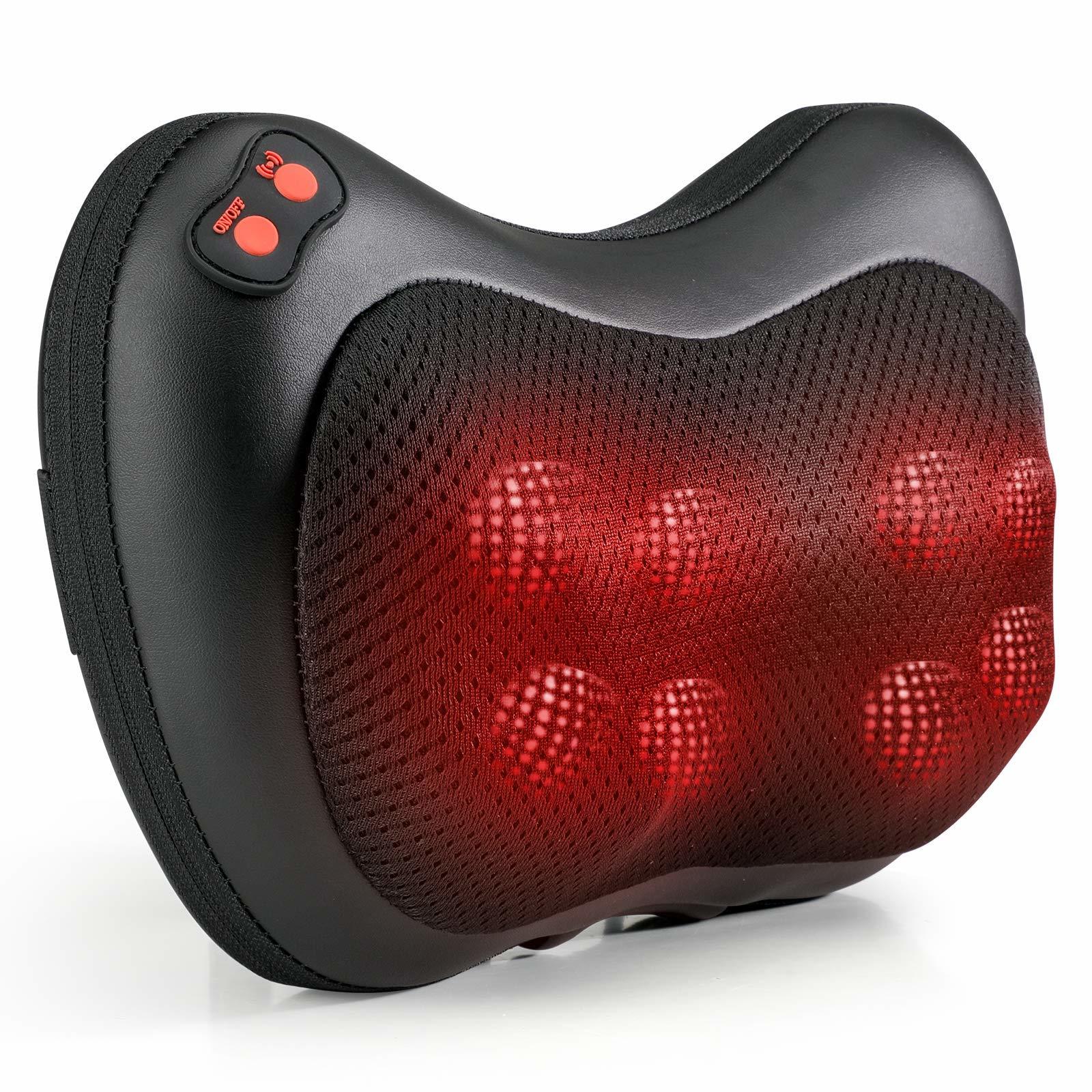 Shiatsu Back and Neck Massager with 6 Heated Rollers