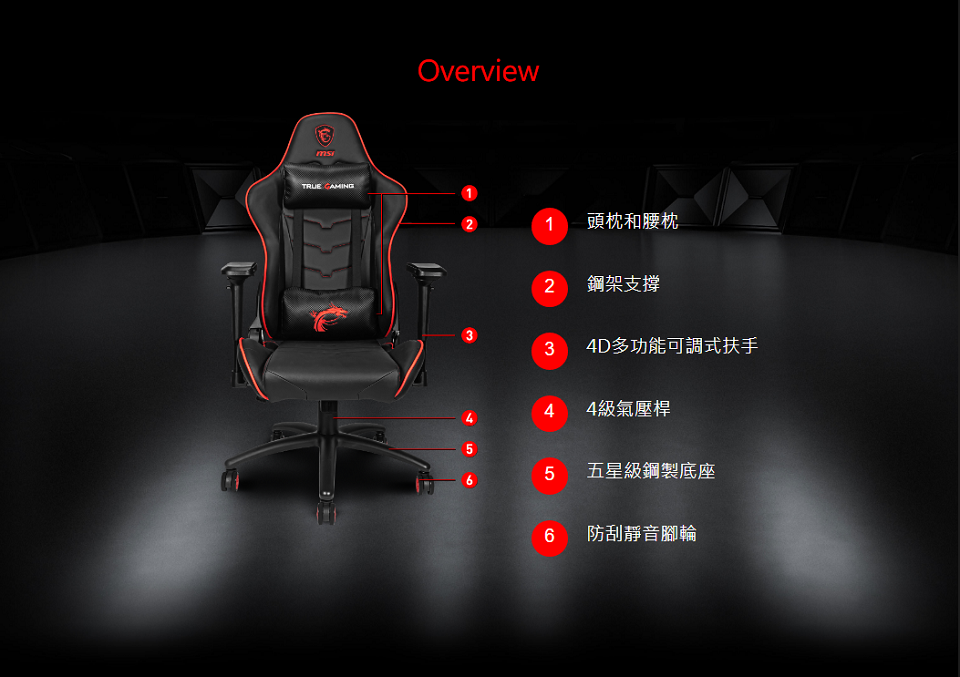 米特3C數位–MSI 微星 MAG CH120 X 龍魂電競椅/電腦椅/人體工學椅