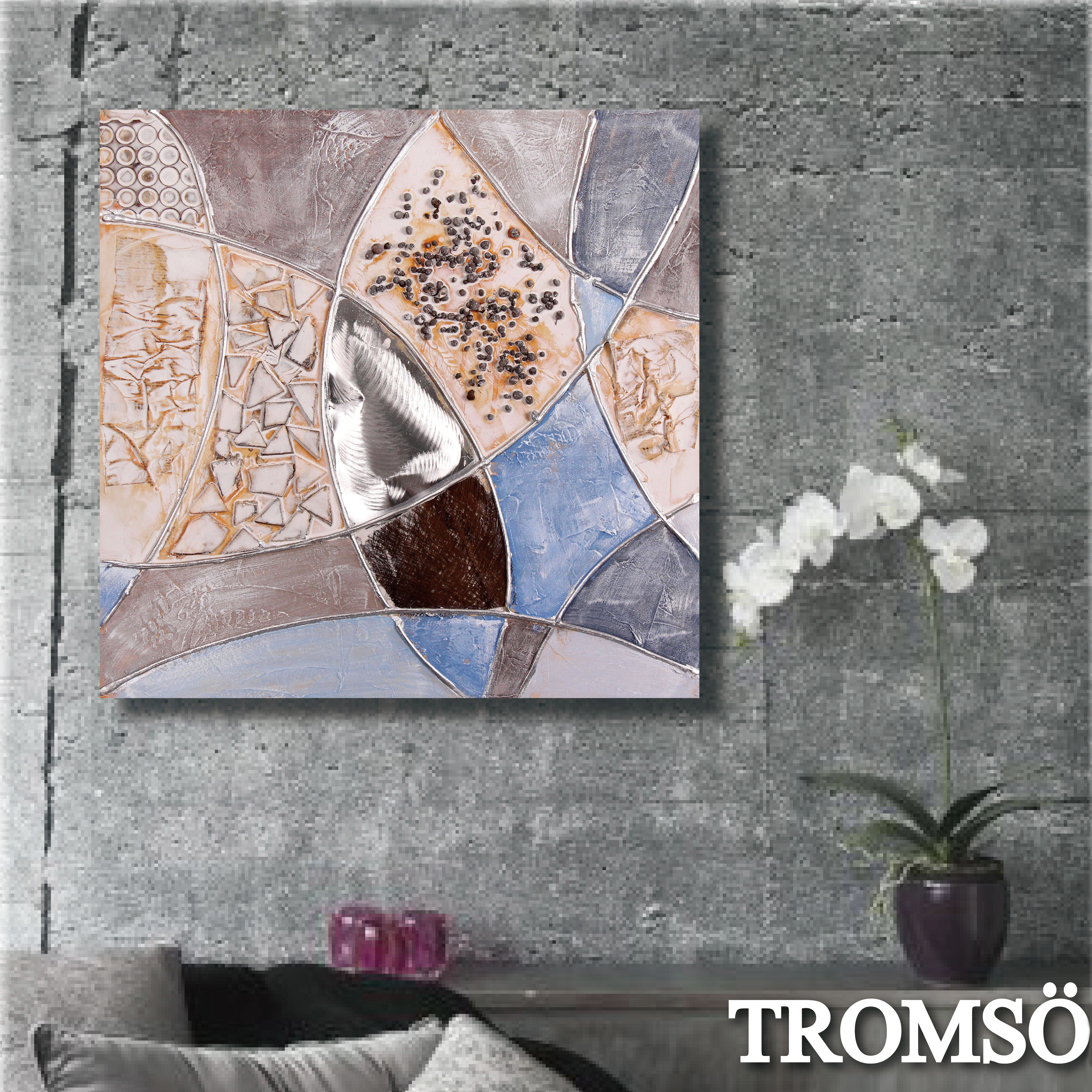 時尚無框畫抽象藝術-悠藍百景W422