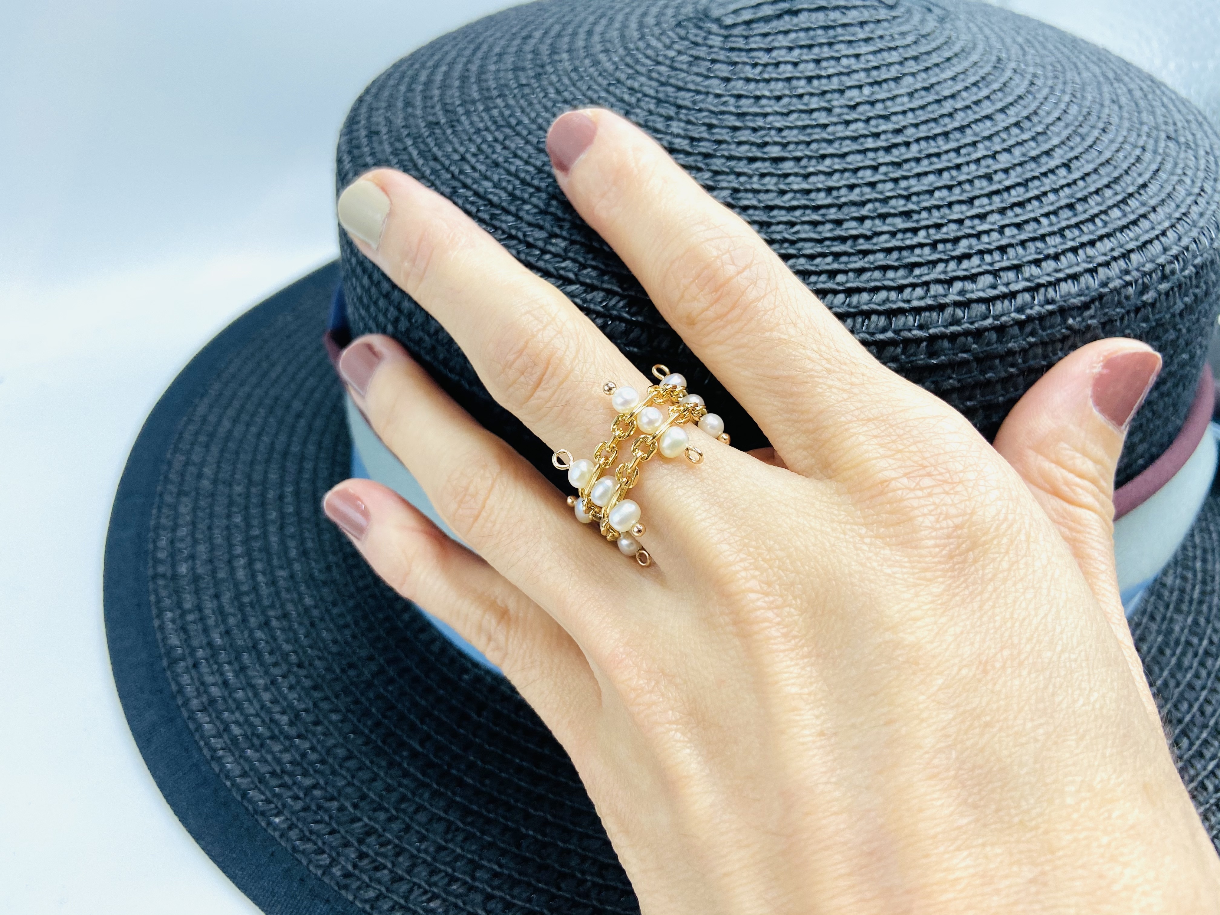COLE COOL in house design handmade natural pearl 14kgf ring