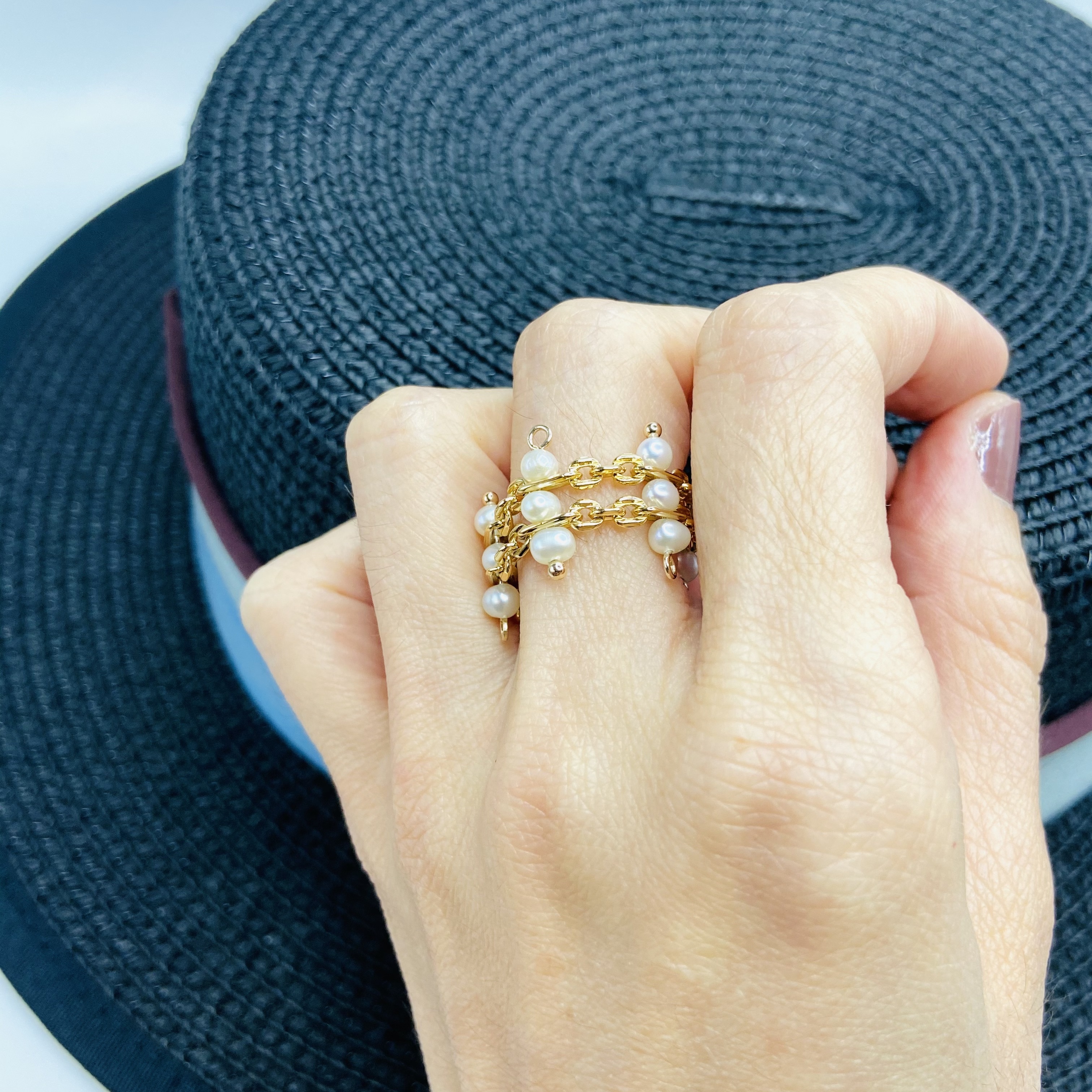 COLE COOL in house design handmade natural pearl 14kgf ring