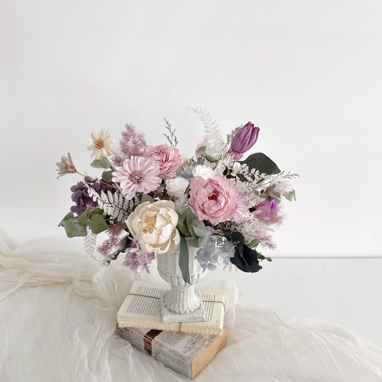 永生盆花-莫蘭迪粉紫