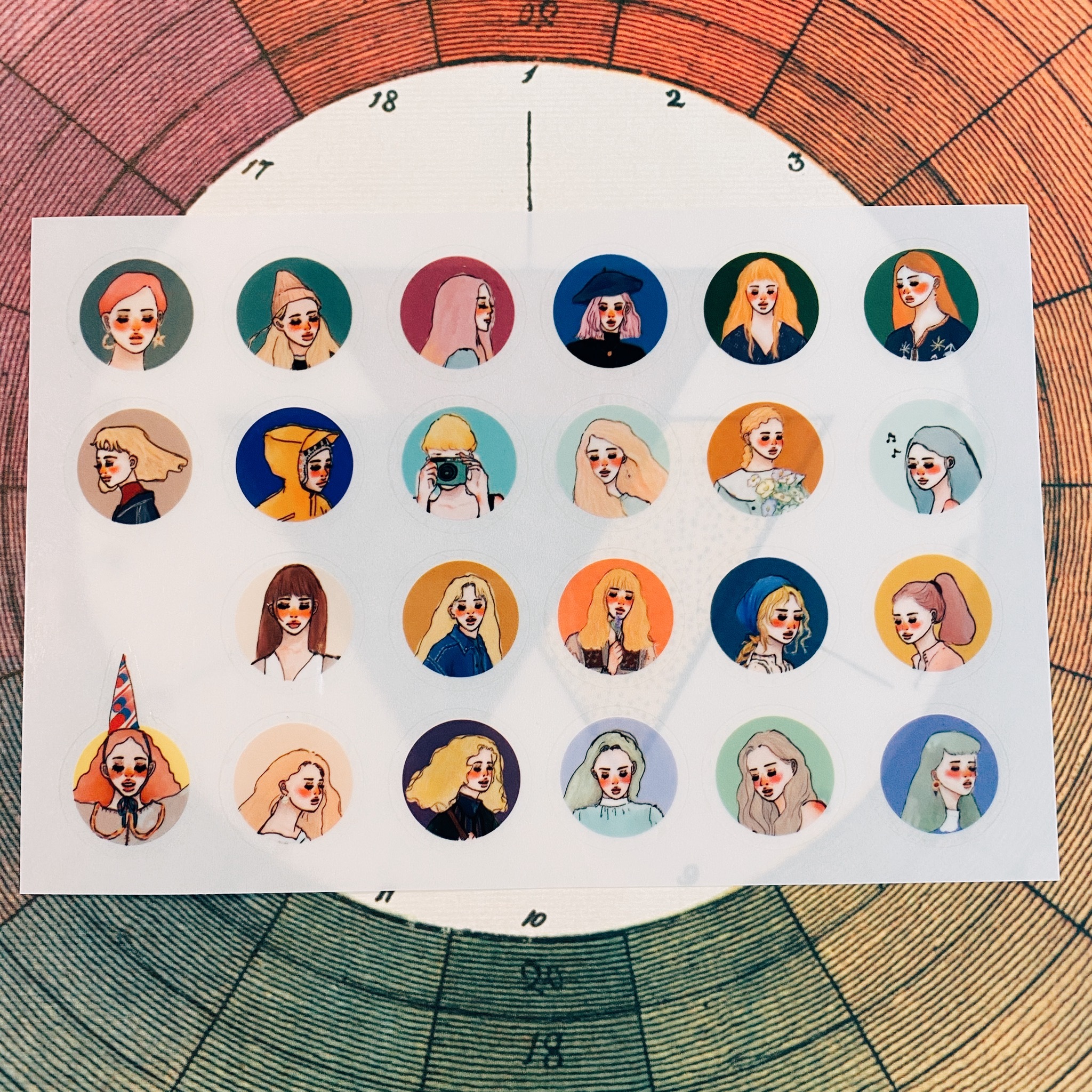 女孩圈圈站 轉印貼紙｜甜蜜生活