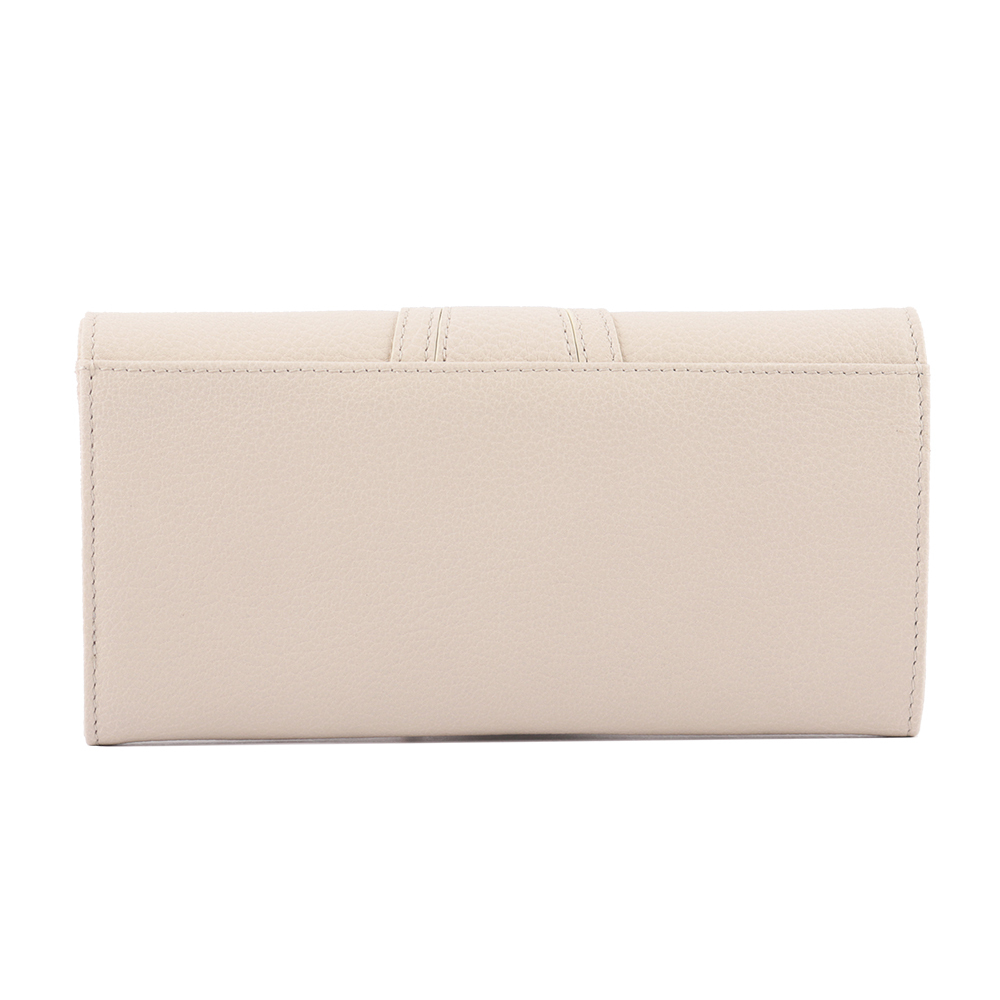 【SEE BY CHLOE】HANA系列壓釦翻蓋長夾(米色)