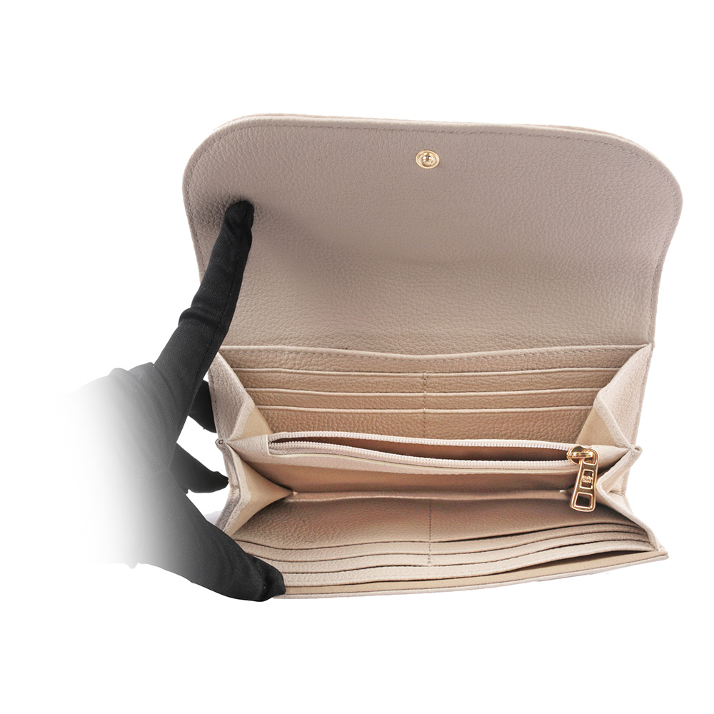 【SEE BY CHLOE】HANA系列壓釦翻蓋長夾(米色)