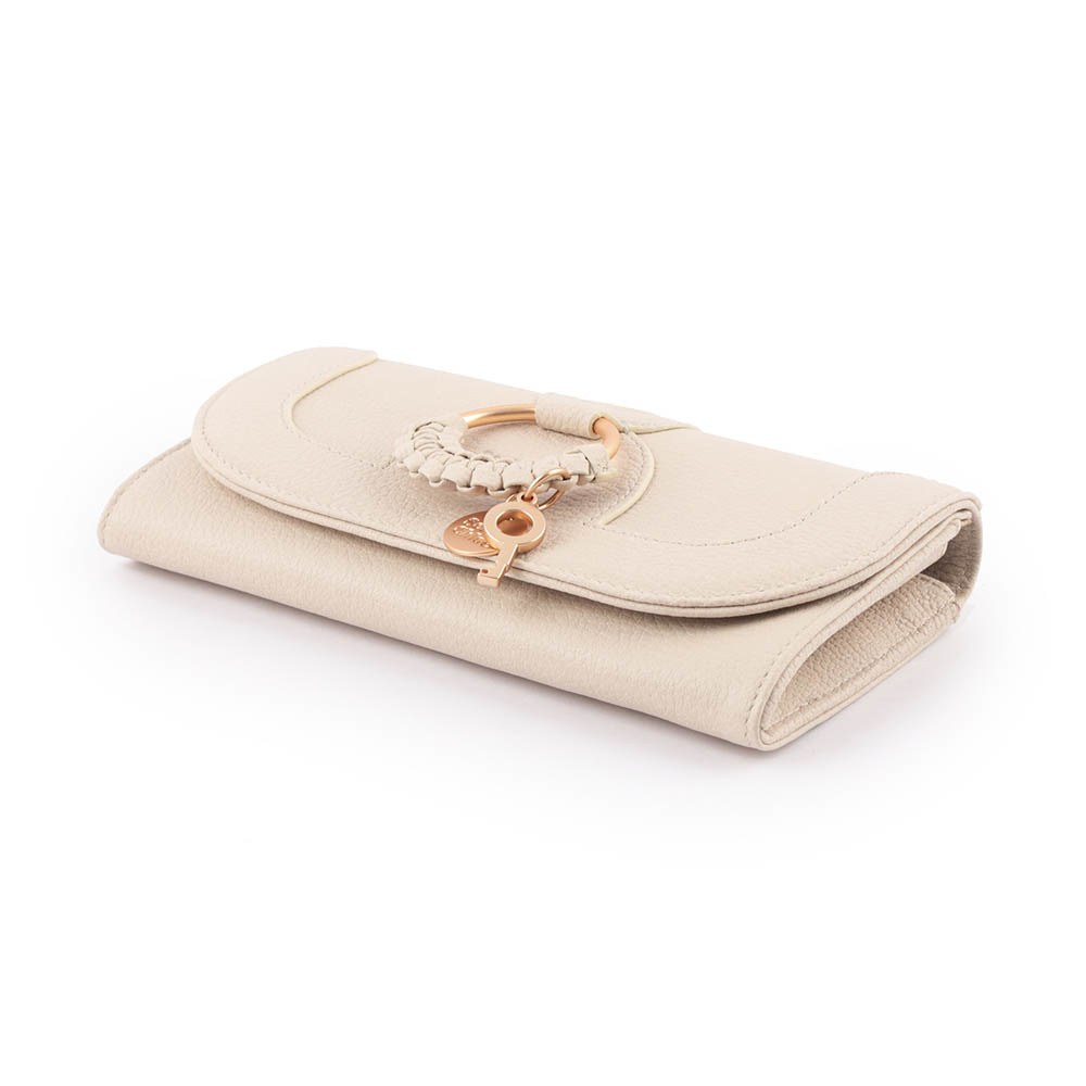 【SEE BY CHLOE】HANA系列壓釦翻蓋長夾(米色)