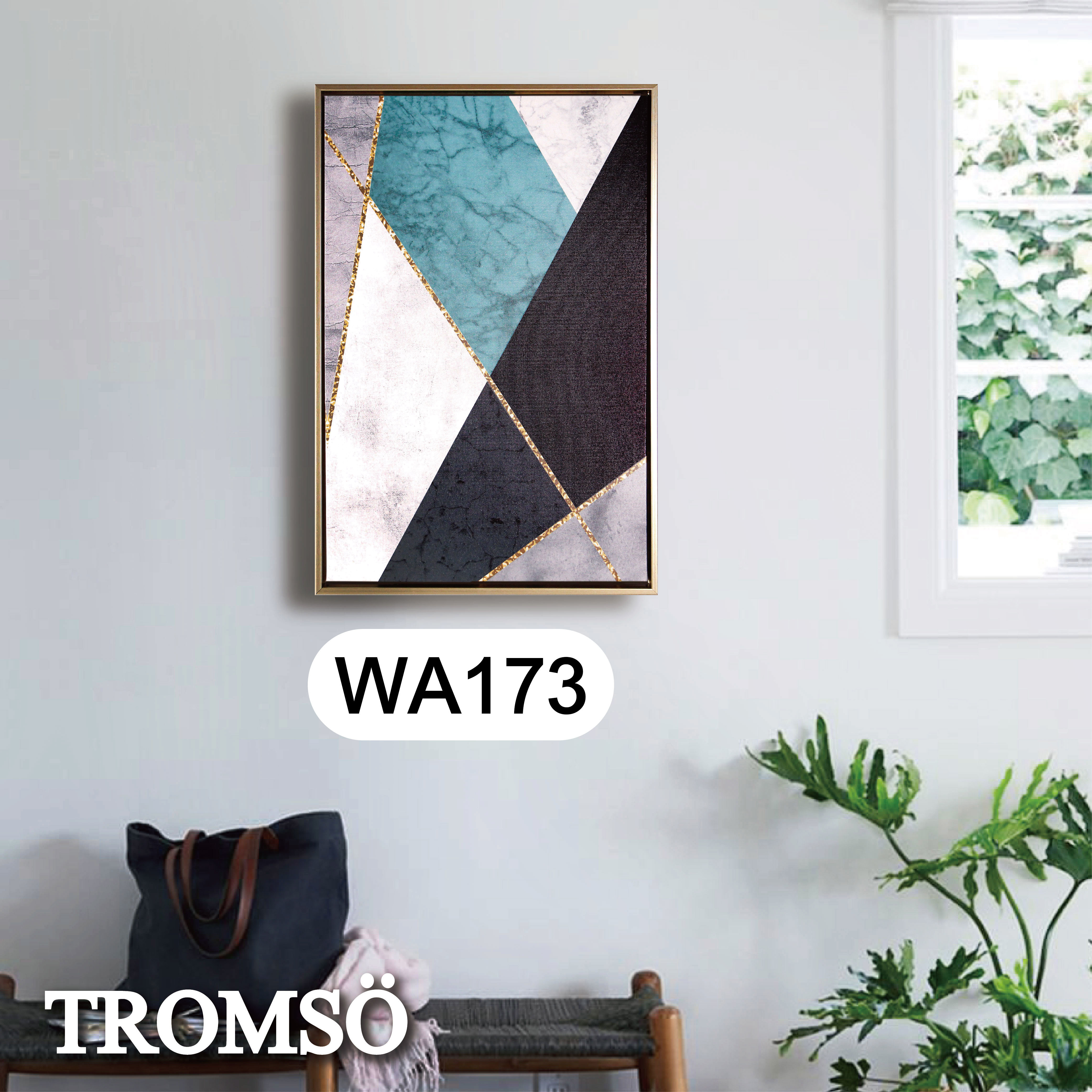 北歐時代風尚有框畫-碧藍百和WA173