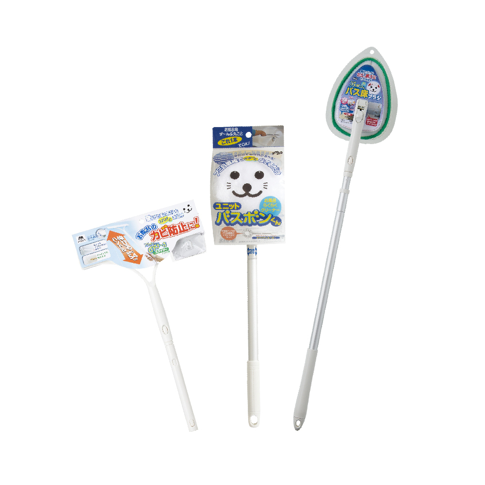 日本山崎 CONDOR 小海豹 衛浴清潔超值3件組(地板刷+毛球刷+玻璃刮刀)