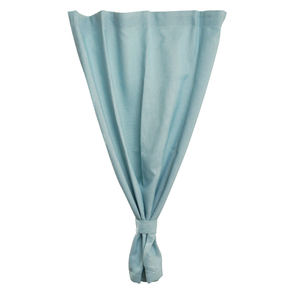 麻紋遮光窗簾 - 淺天藍