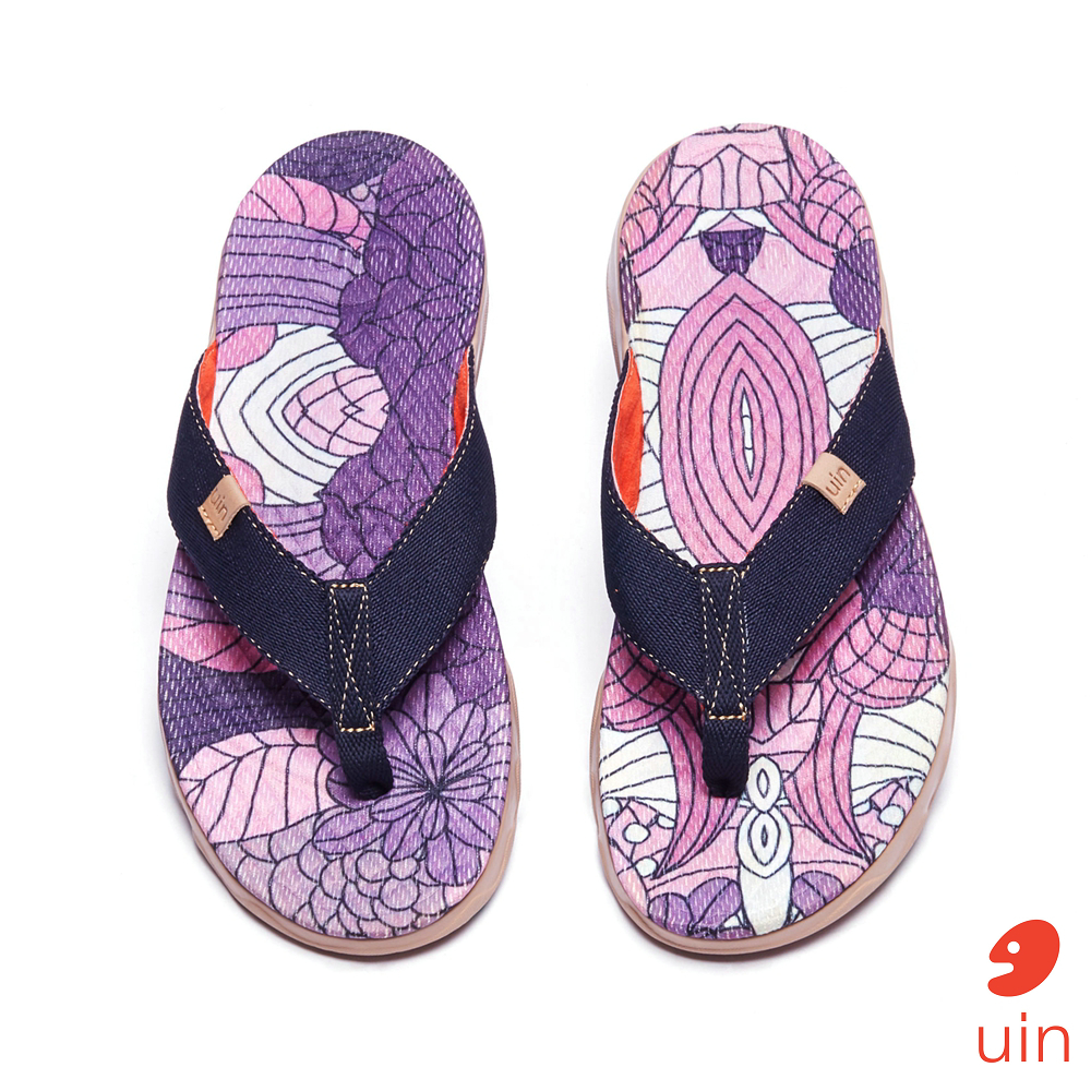 【 Uin 】西班牙原創設計 | 矢車菊彩繪女休閒拖鞋