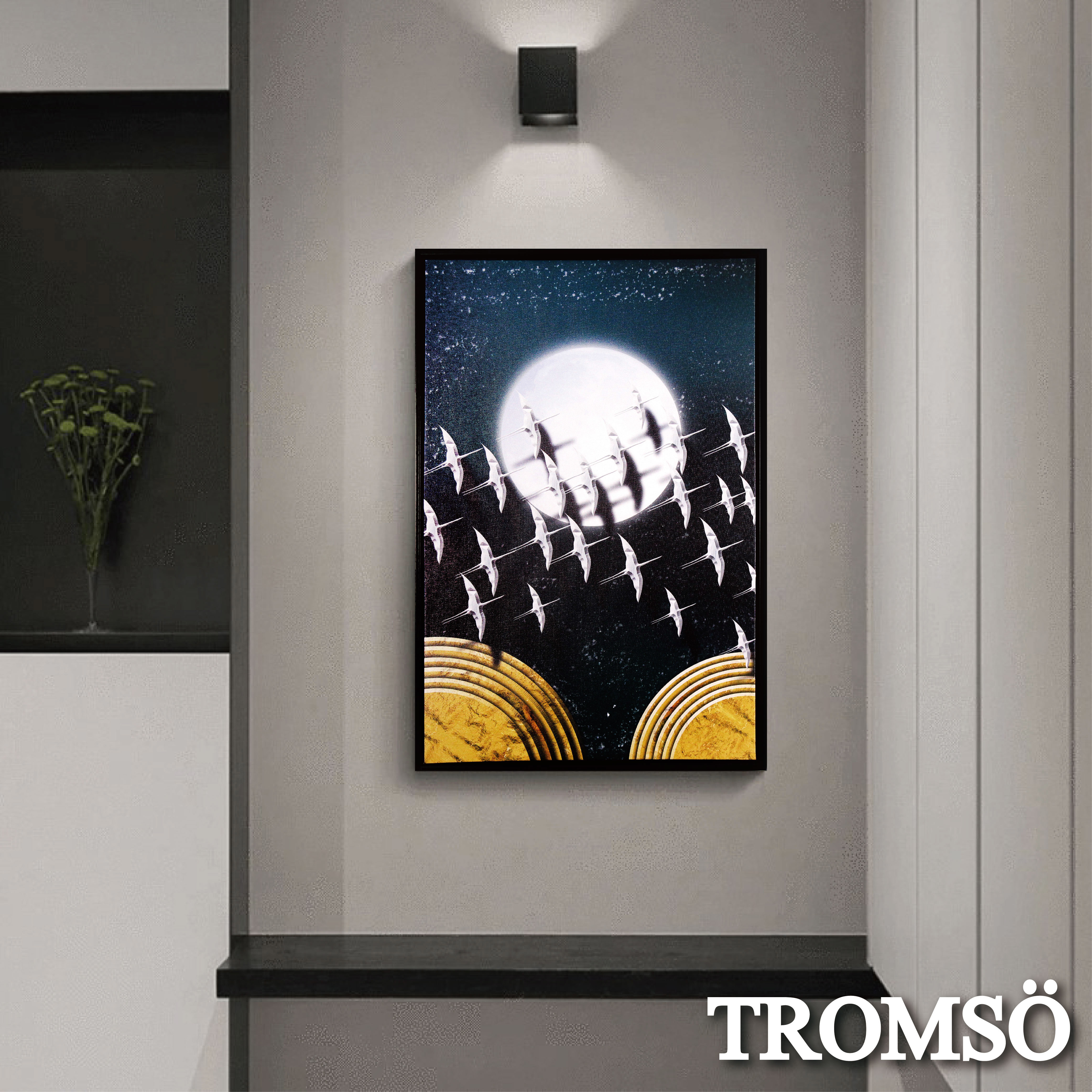 69折 - 北歐時代風尚有框畫-星辰圓月WA182