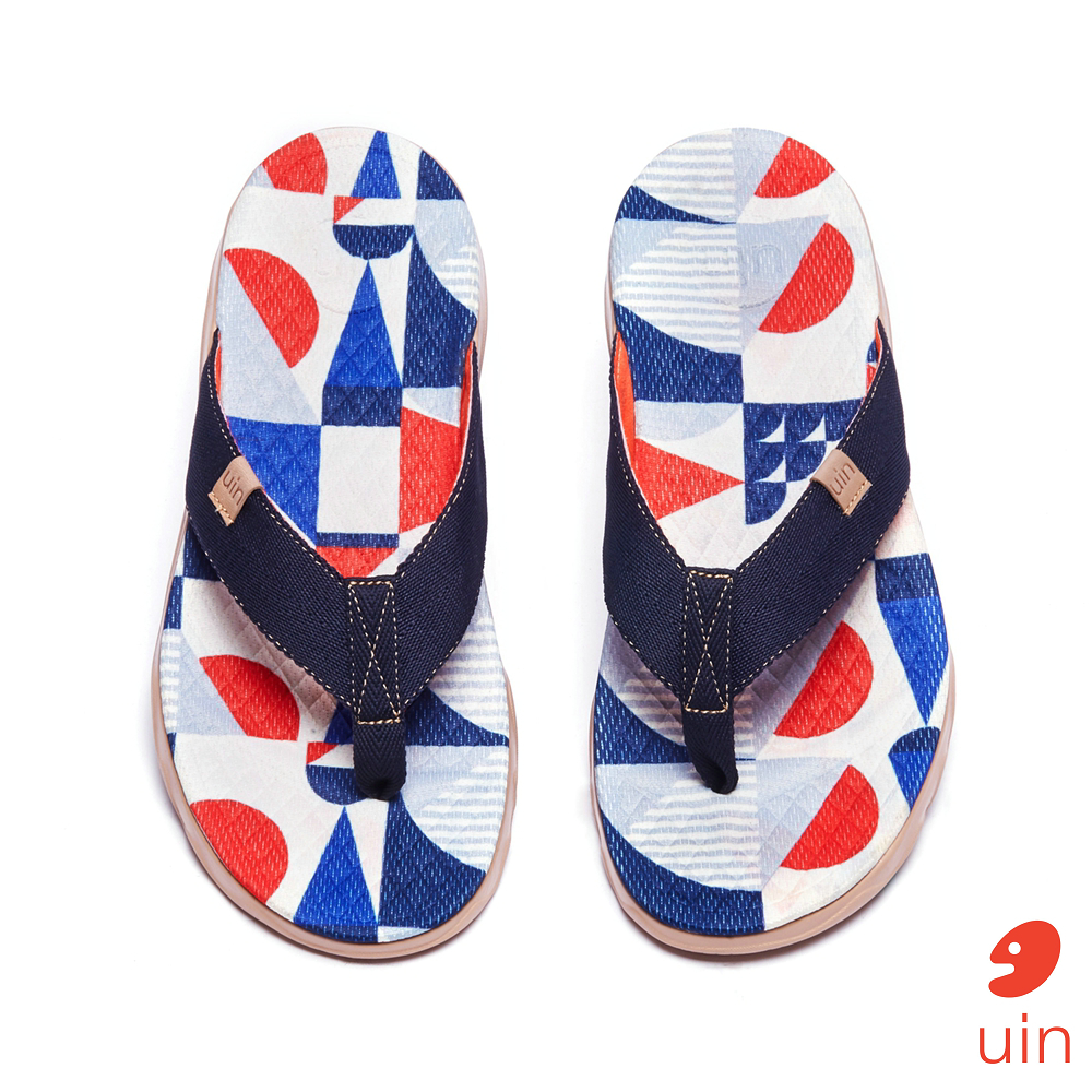 【 Uin 】西班牙原創設計 | 棱世紀彩繪男休閒拖鞋