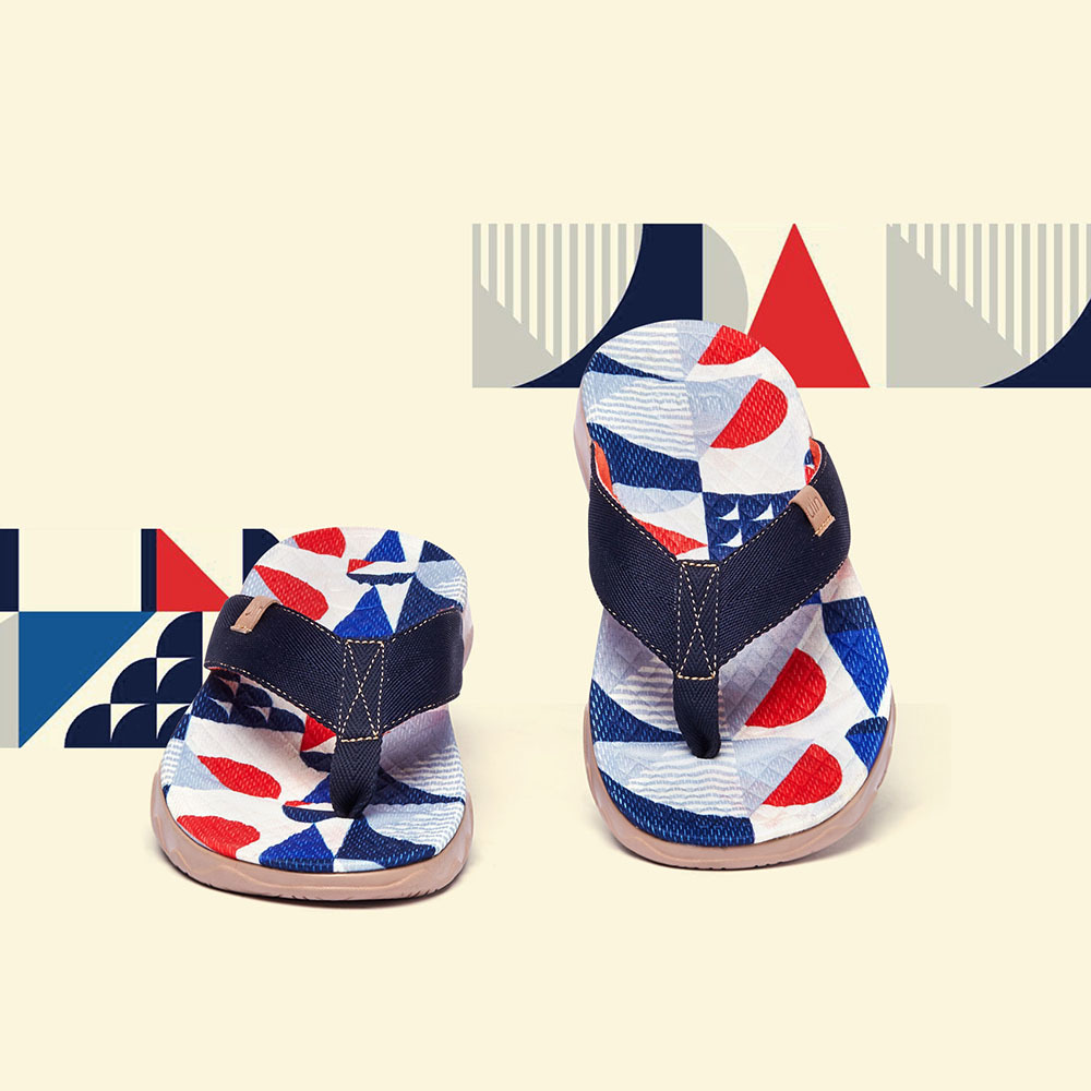 【 Uin 】西班牙原創設計 | 棱世紀彩繪男休閒拖鞋