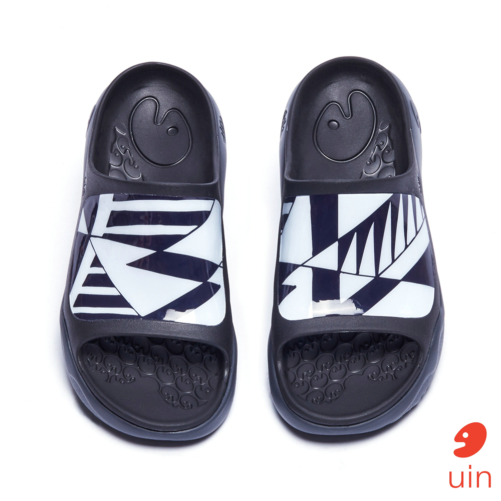 【 Uin 】西班牙原創設計 | 棱形鏡彩繪男休閒拖鞋