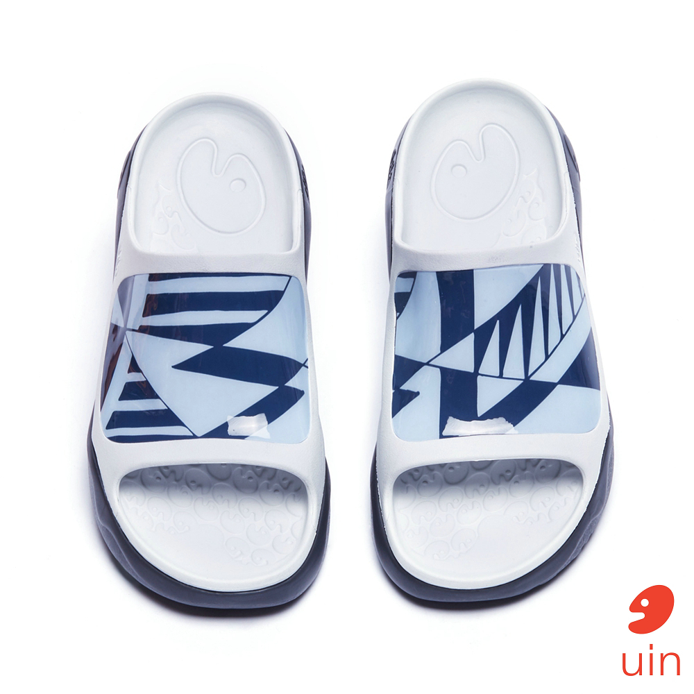 【 Uin 】西班牙原創設計 | 棱形鏡彩繪男休閒拖鞋