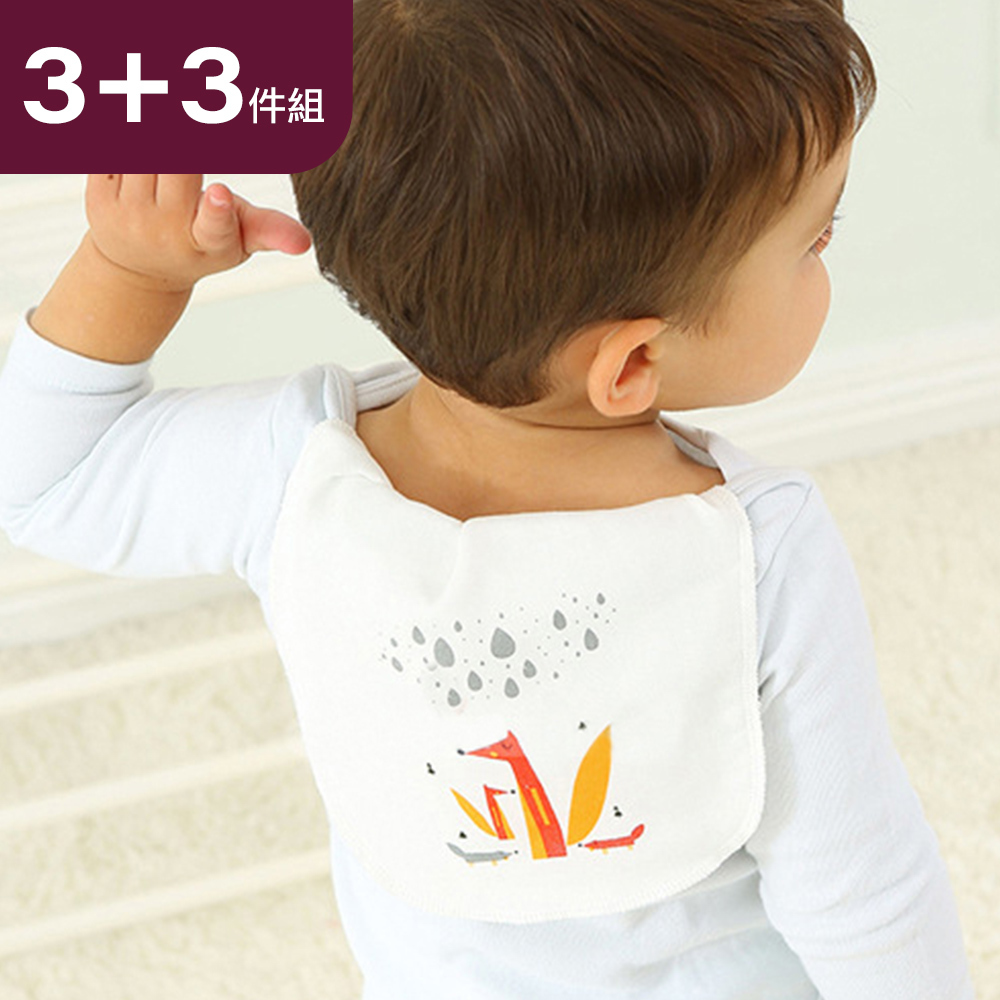 【限時３５０】純棉四層紗 寶寶吸汗背巾6入 (顏色隨機)