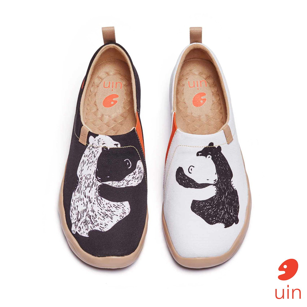 【 Uin 】西班牙原創設計 | 黑白配 男鞋 彩繪鞋 休閒鞋 懶人鞋
