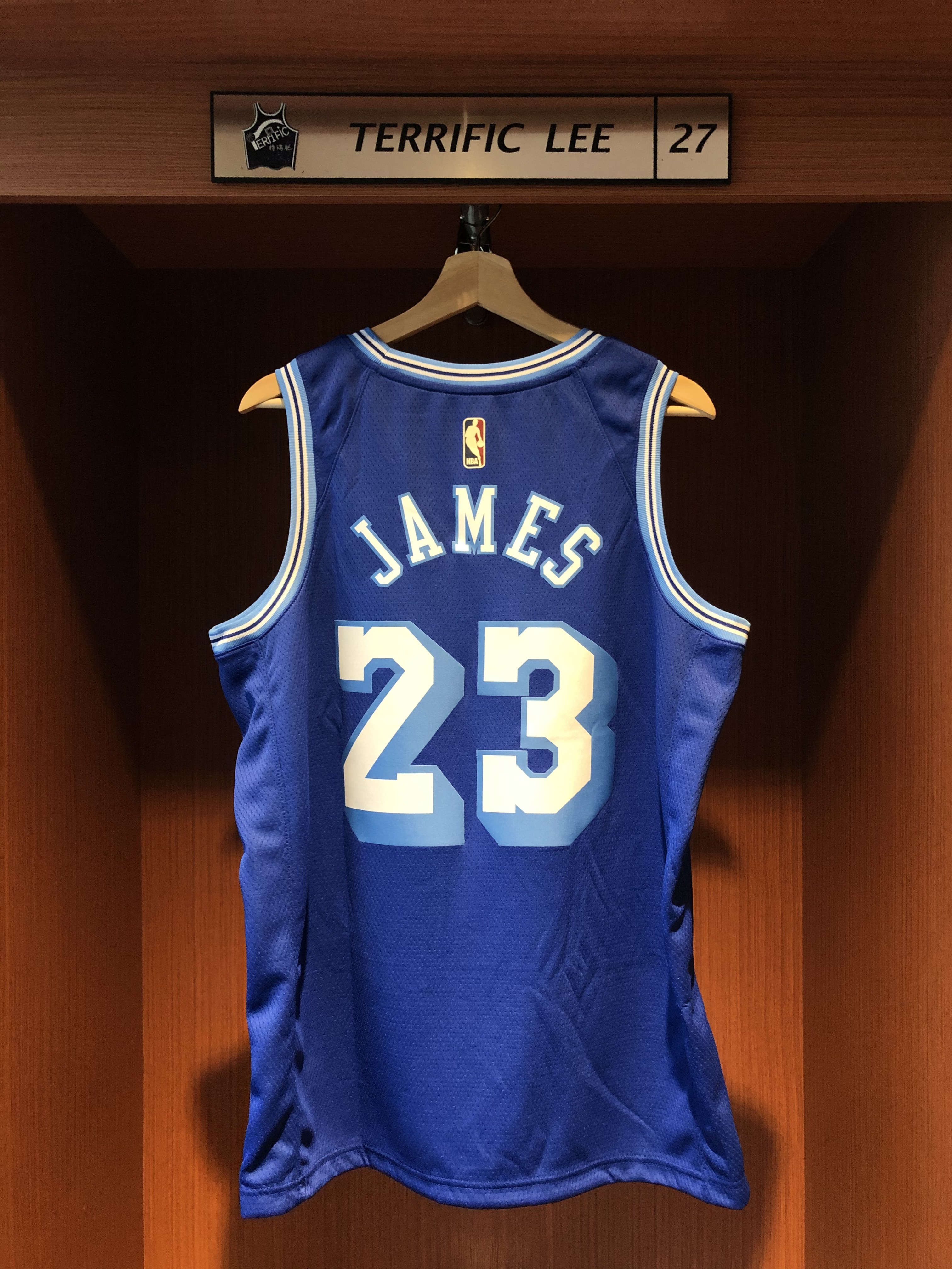 NBA球衣 Lebron James 洛杉磯湖人復古藍 HWC Nike Swingman 球迷版 熱轉印 全新 草寫藍