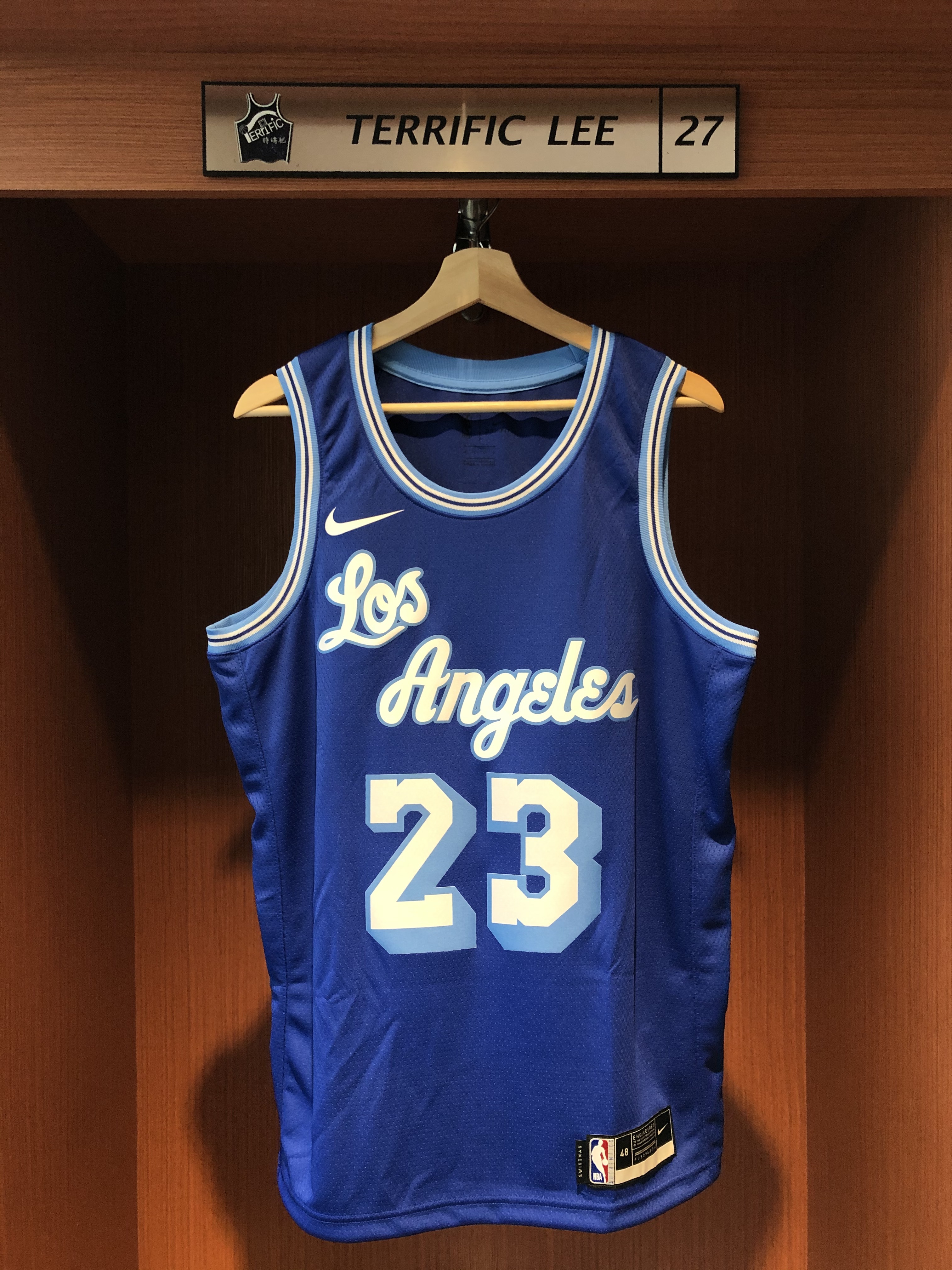 NBA球衣 Lebron James 洛杉磯湖人復古藍 HWC Nike Swingman 球迷版 熱轉印 全新 草寫藍