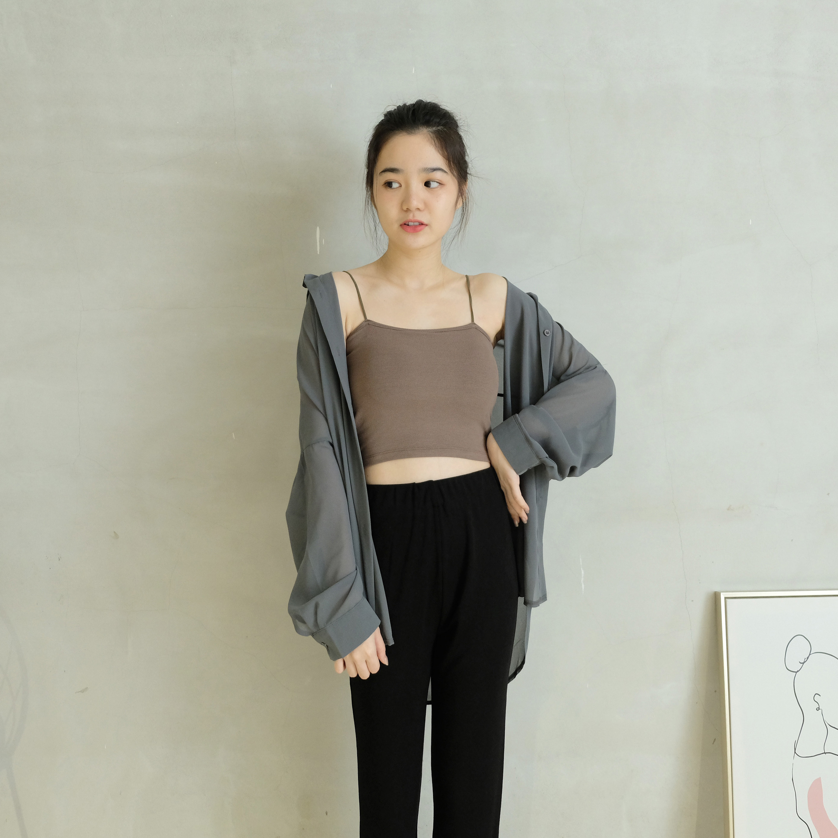 法朵Fado shop｜素面坑條附罩杯彈力背心 526C004 六色