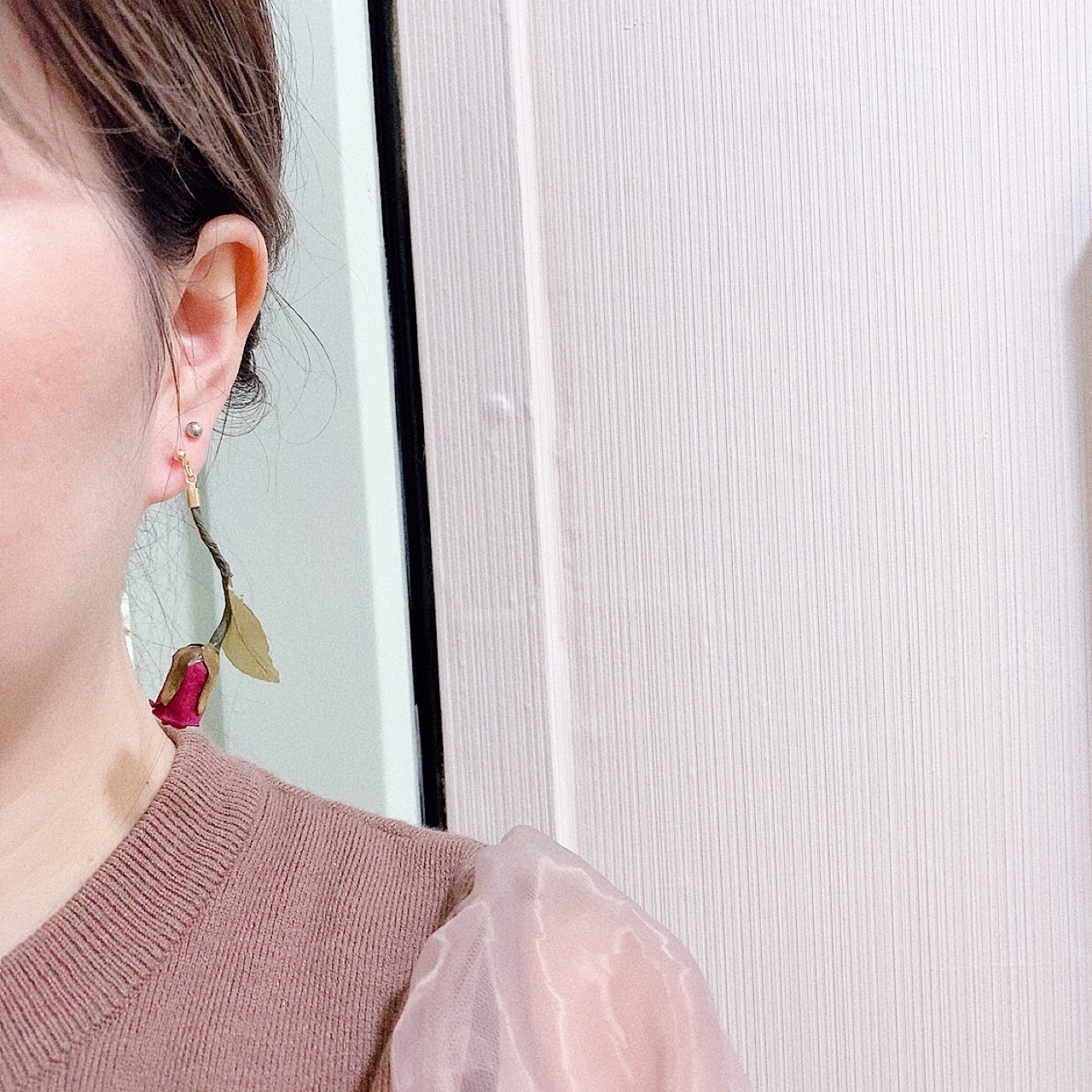 [手作家] 日本乾燥花玫瑰耳環 (網站限定優惠)