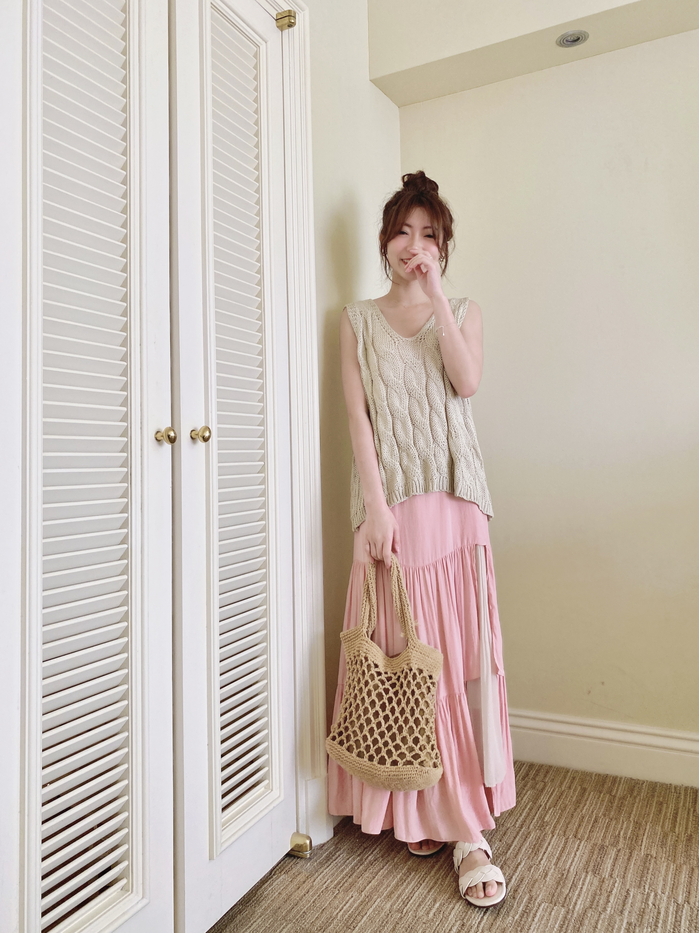 聖托里尼慵懶麻花垂墜感鉤針背心