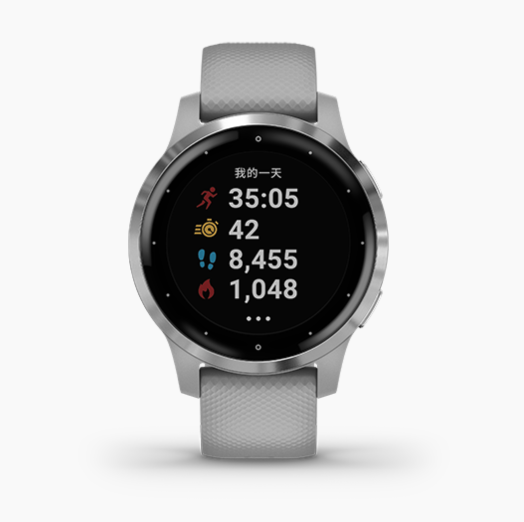 Garmin】vívoactive 4S系列小巧GPS 智慧腕錶-銀河灰40mm 現代鐘錶