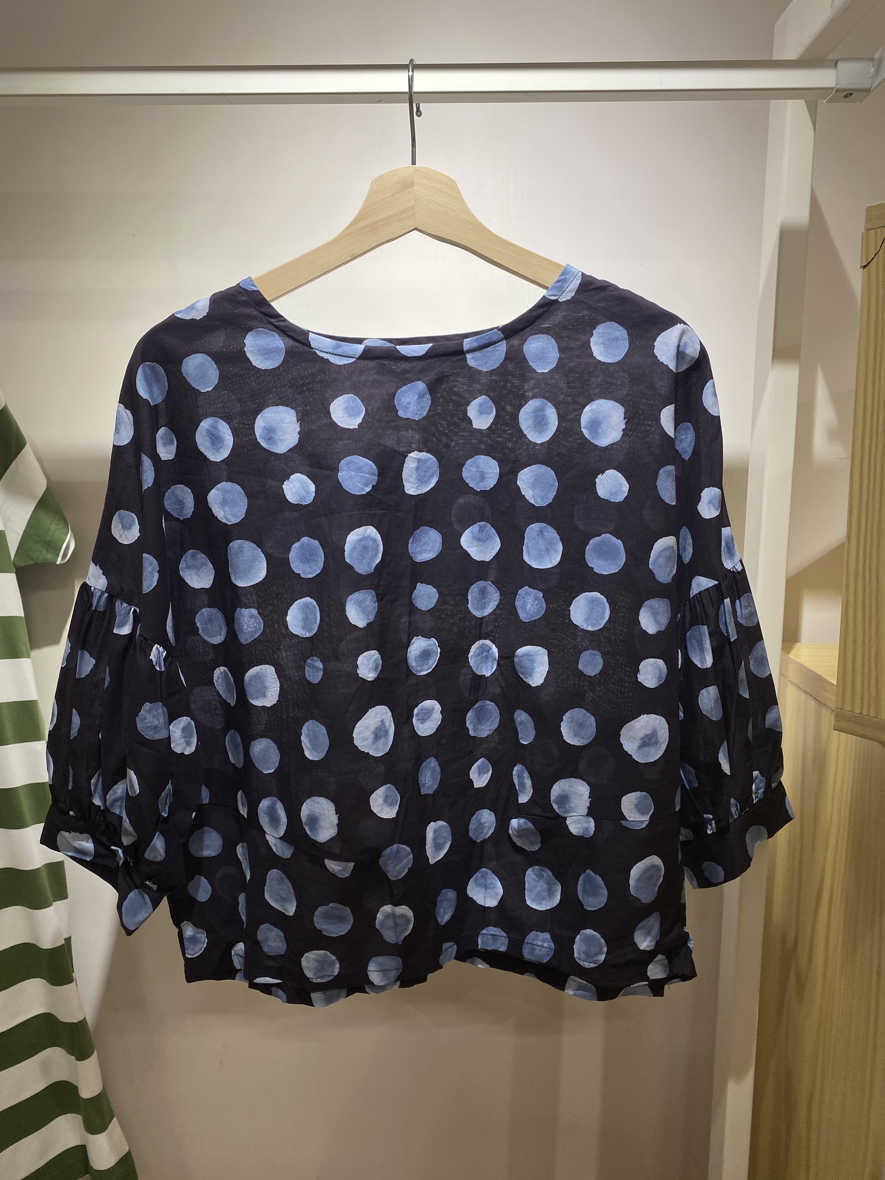 日本製 藍色波點上衣