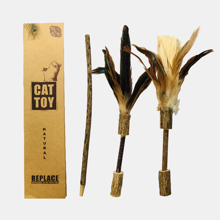 DIY組合式羽毛木天蓼逗貓棒(3款可選)