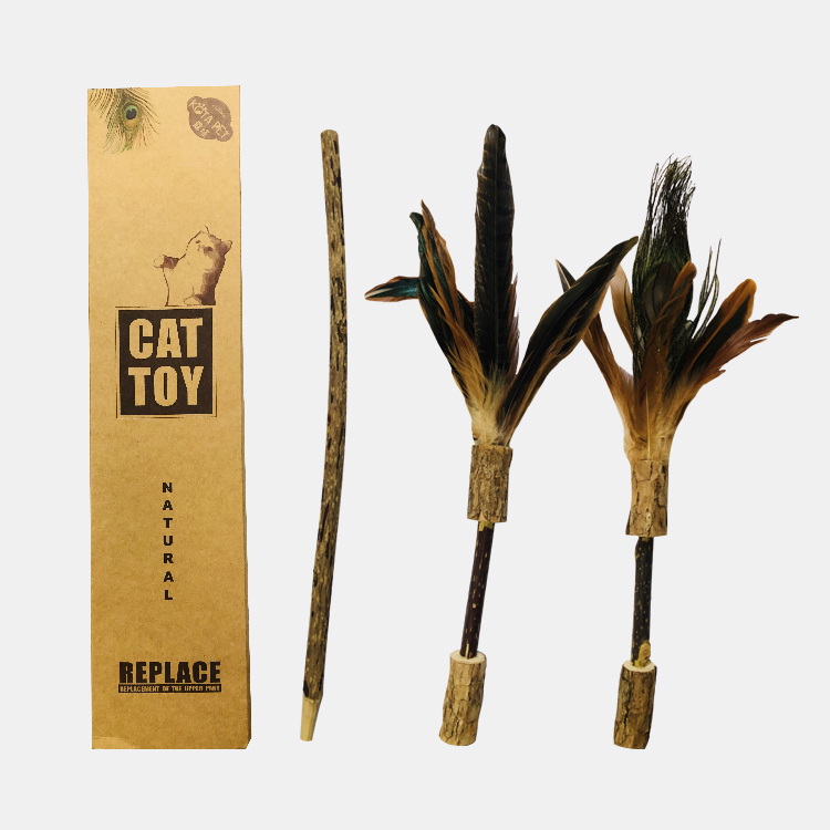 DIY組合式羽毛木天蓼逗貓棒(3款可選)