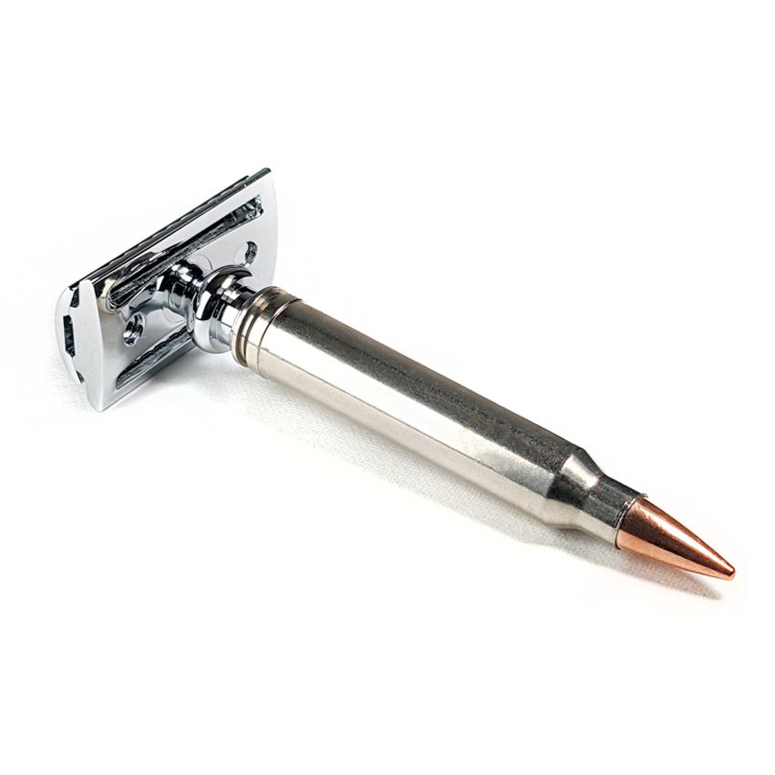 美國 Bullet - 麥格農子彈 復古雙面安全手動刮鬍刀組（傳統老式雙刃刮鬍刀片 / 禮盒）