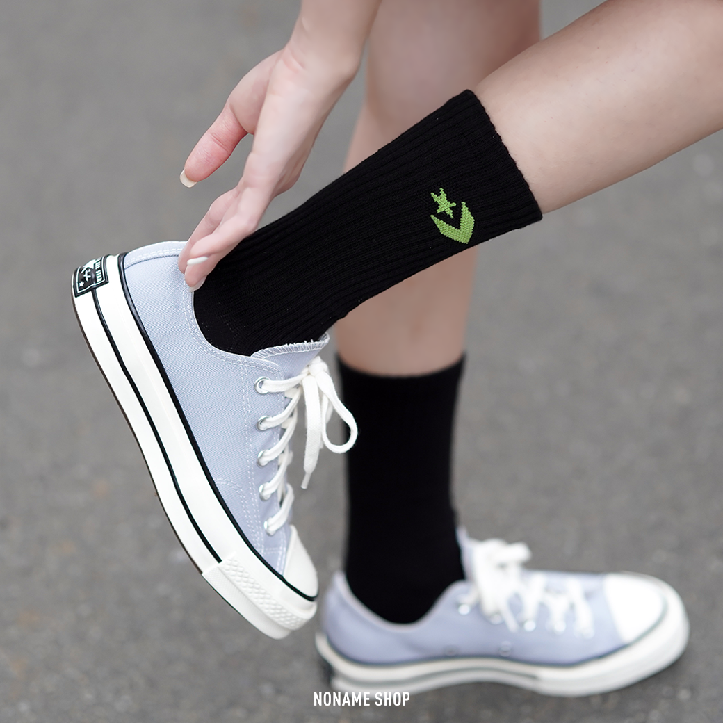 CONVERSE 經典 基本款 Logo 雙色 長襪 襪子
