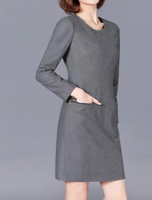 灰色七分袖洋裝--訂製款