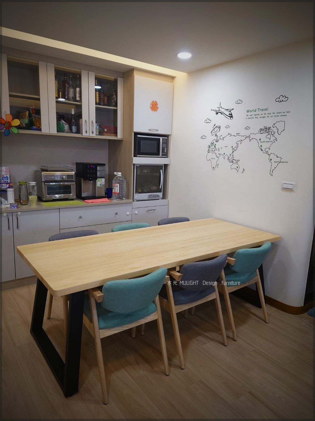 LOFT鐵製斜腳實木餐桌(可訂製)