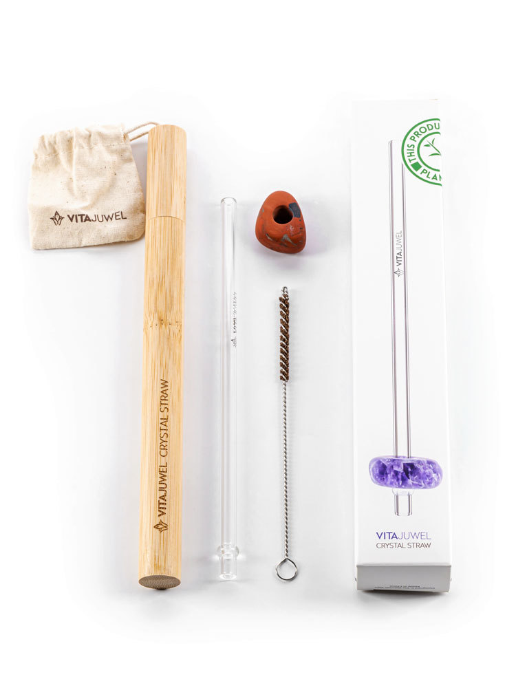 Crystal Straw - Red Jasper