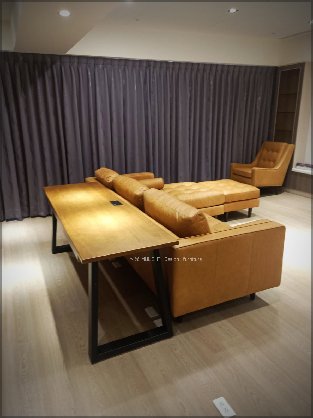 造型斜角收納實木書桌(可訂製)