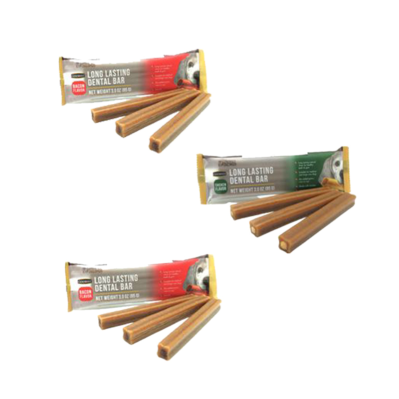 GOODIES耐嚼型潔牙棒-雞肉/培根/鮭魚風味 S號(一包三支) 狗零食