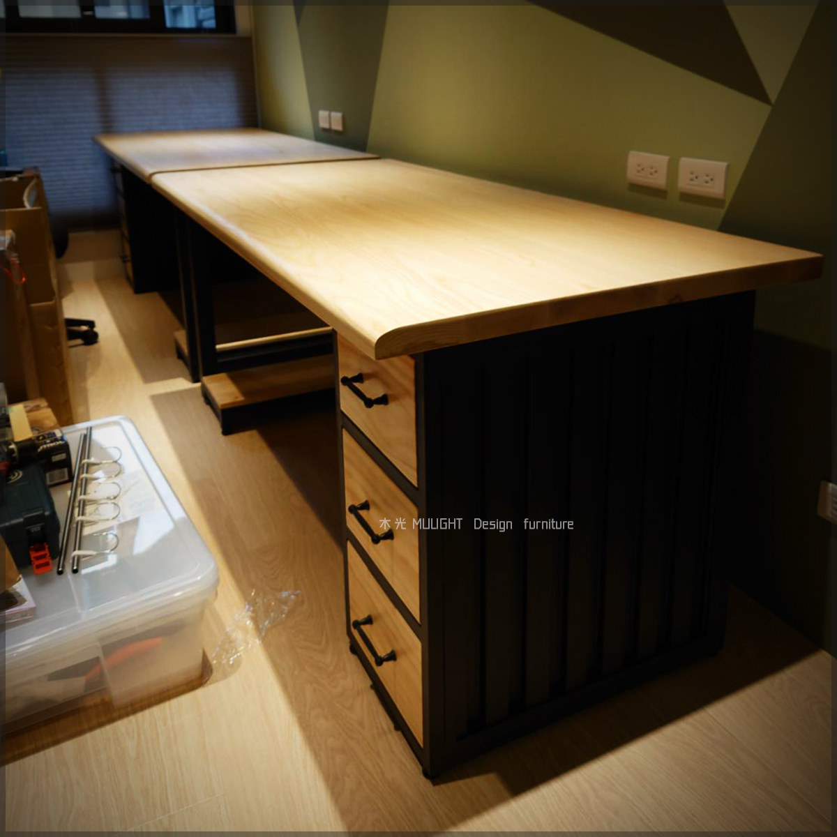 貨櫃造型收納抽屜桌(可訂製)