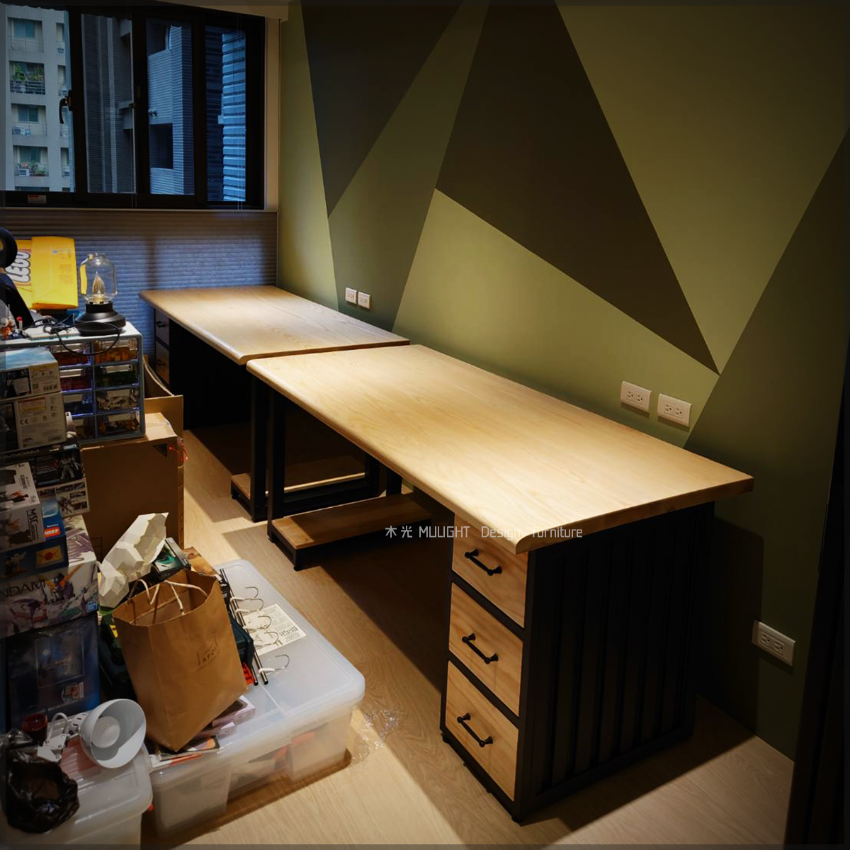 貨櫃造型收納抽屜桌(可訂製)