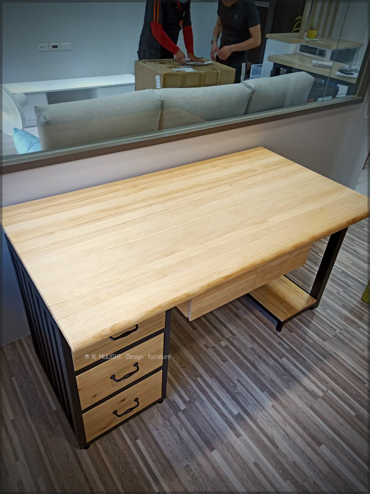 貨櫃造型收納抽屜桌(可訂製)