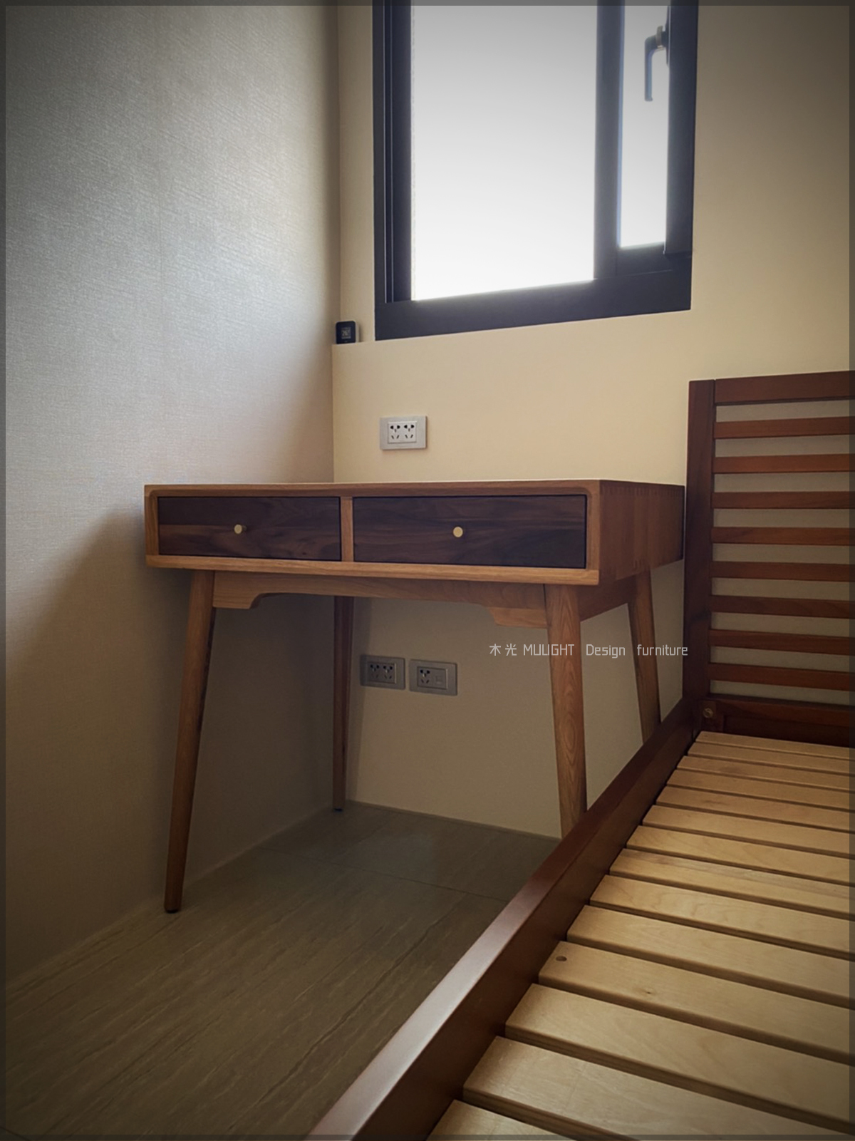 絕美雙色全實木收納工作桌(可訂製)